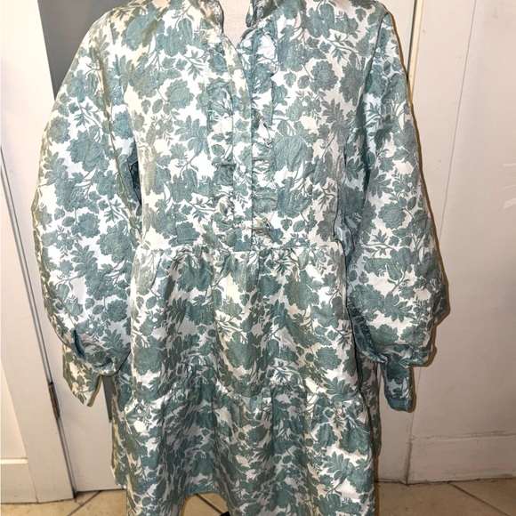 ASOS Green and White Floral Mini Dress - Picture 3 of 7